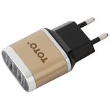 Toto TZV-41 Led Travel charger 2USB 2,1A Gold -  1