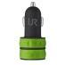 Trust 10W car charger with 2 usb ports - lime green (20158) -   3