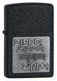 Zippo 363 PEWTER EMBLEM BLACK CRACKLE -  1